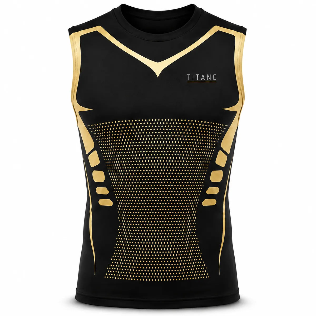 Pack de 3 débardeurs de compression TITANE noir et or